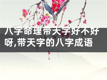 八字命理带天字好不好呀,带天字的八字成语