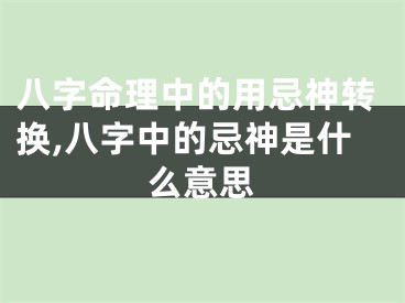 八字命理中的用忌神转换,八字中的忌神是什么意思