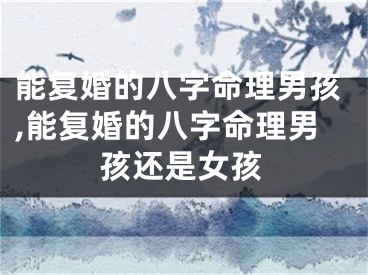 能复婚的八字命理男孩,能复婚的八字命理男孩还是女孩