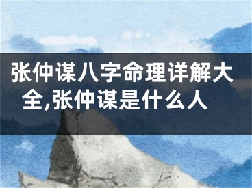 张仲谋八字命理详解大全,张仲谋是什么人