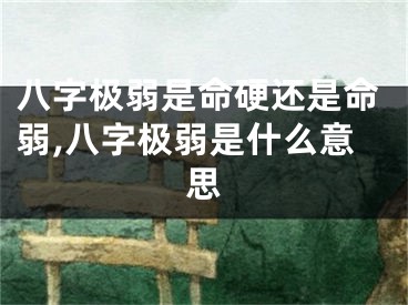 八字极弱是命硬还是命弱,八字极弱是什么意思