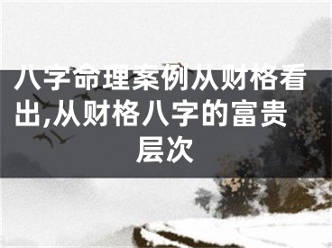 八字命理案例从财格看出,从财格八字的富贵层次