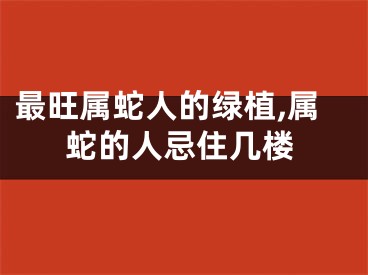 最旺属蛇人的绿植,属蛇的人忌住几楼