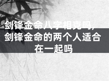 剑锋金命八字相克吗,剑锋金命的两个人适合在一起吗