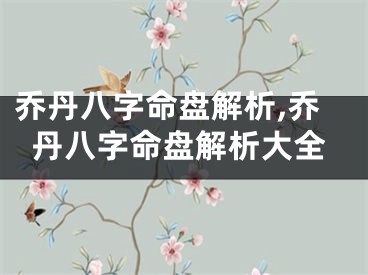 乔丹八字命盘解析,乔丹八字命盘解析大全