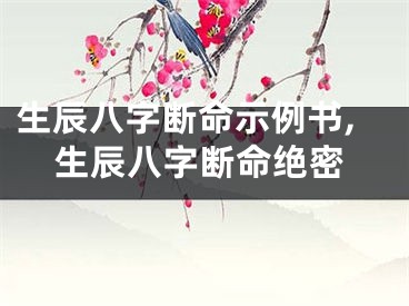 生辰八字断命示例书,生辰八字断命绝密