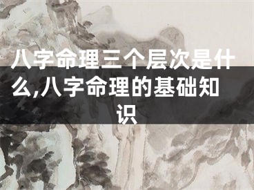 八字命理三个层次是什么,八字命理的基础知识