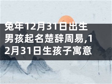 兔年12月31日出生男孩起名楚辞周易,12月31日生孩子寓意