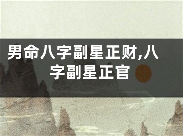 男命八字副星正财,八字副星正官