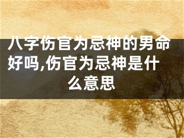 八字伤官为忌神的男命好吗,伤官为忌神是什么意思