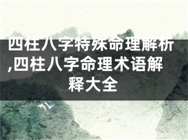 四柱八字特殊命理解析,四柱八字命理术语解释大全