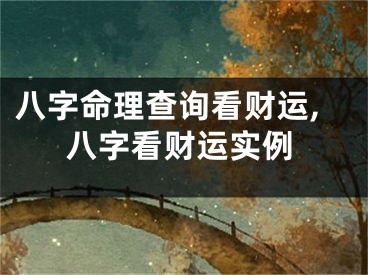 八字命理查询看财运,八字看财运实例