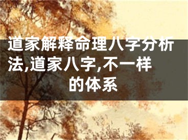 道家解释命理八字分析法,道家八字,不一样的体系