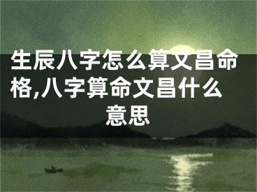 生辰八字怎么算文昌命格,八字算命文昌什么意思