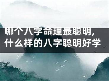 哪个八字命理最聪明,什么样的八字聪明好学
