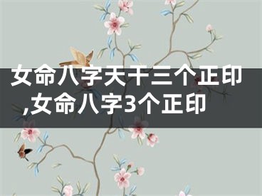 女命八字天干三个正印,女命八字3个正印