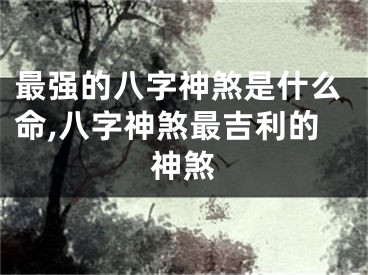 最强的八字神煞是什么命,八字神煞最吉利的神煞