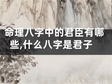 命理八字中的君臣有哪些,什么八字是君子