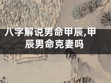 八字解说男命甲辰,甲辰男命克妻吗