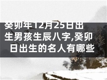 癸卯年12月25日出生男孩生辰八字,癸卯日出生的名人有哪些