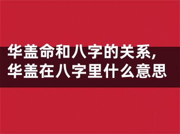 华盖命和八字的关系,华盖在八字里什么意思