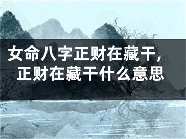 女命八字正财在藏干,正财在藏干什么意思