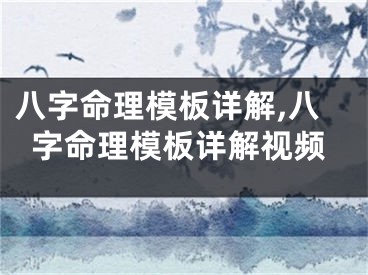 八字命理模板详解,八字命理模板详解视频