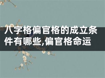 八字格偏官格的成立条件有哪些,偏官格命运