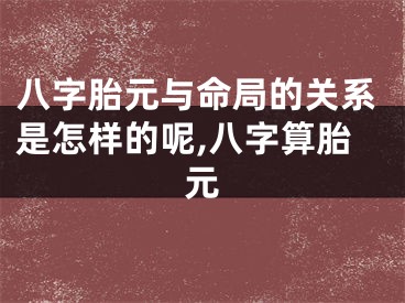 八字胎元与命局的关系是怎样的呢,八字算胎元