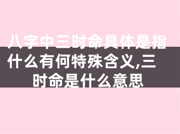 八字中三时命具体是指什么有何特殊含义,三时命是什么意思