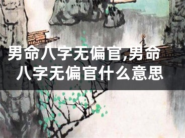 男命八字无偏官,男命八字无偏官什么意思
