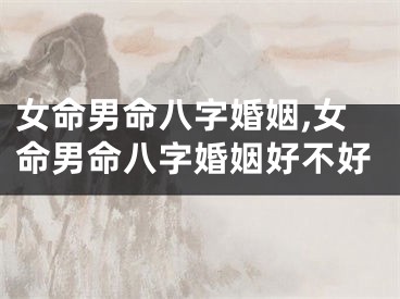 女命男命八字婚姻,女命男命八字婚姻好不好