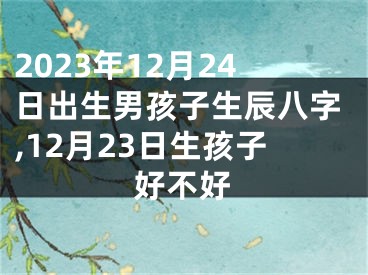 2023年12月24日出生男孩子生辰八字,12月23日生孩子好不好
