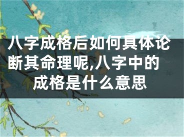八字成格后如何具体论断其命理呢,八字中的成格是什么意思