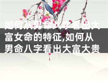 如何从男命八字看出大富女命的特征,如何从男命八字看出大富大贵