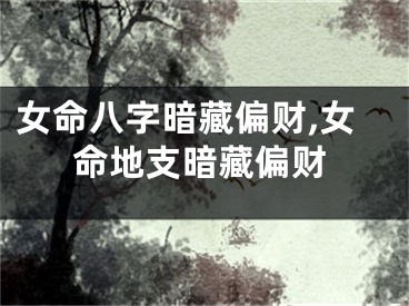 女命八字暗藏偏财,女命地支暗藏偏财