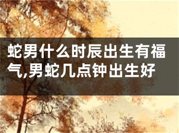 蛇男什么时辰出生有福气,男蛇几点钟出生好
