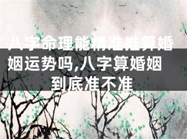 八字命理能精准推算婚姻运势吗,八字算婚姻到底准不准