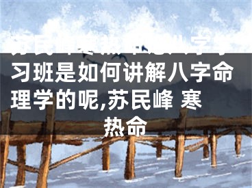 苏民峰寒热命论八字学习班是如何讲解八字命理学的呢,苏民峰 寒热命