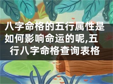 八字命格的五行属性是如何影响命运的呢,五行八字命格查询表格