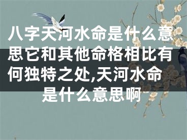 八字天河水命是什么意思它和其他命格相比有何独特之处,天河水命是什么意思啊