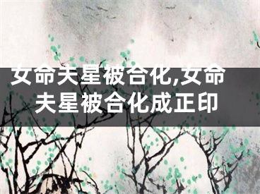 女命夫星被合化,女命夫星被合化成正印