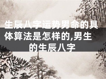 生辰八字运势男命的具体算法是怎样的,男生的生辰八字
