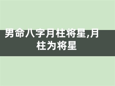 男命八字月柱将星,月柱为将星