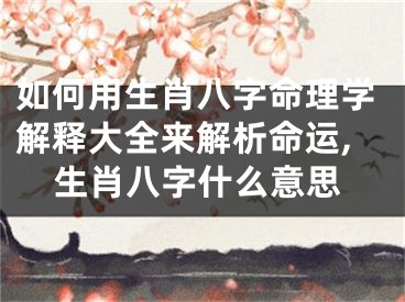 如何用生肖八字命理学解释大全来解析命运,生肖八字什么意思