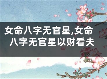 女命八字无官星,女命八字无官星以财看夫