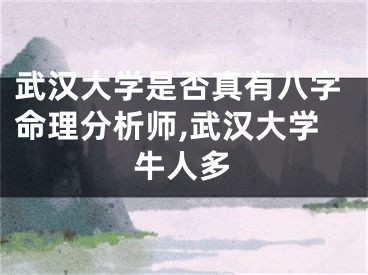 武汉大学是否真有八字命理分析师,武汉大学牛人多