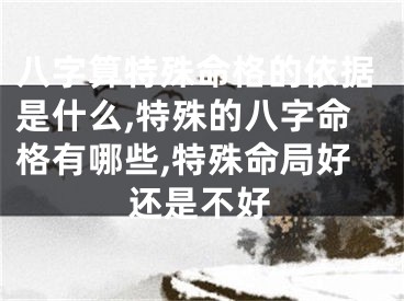 八字算特殊命格的依据是什么,特殊的八字命格有哪些,特殊命局好还是不好