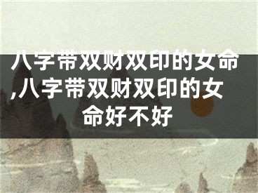 八字带双财双印的女命,八字带双财双印的女命好不好