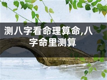 测八字看命理算命,八字命里测算